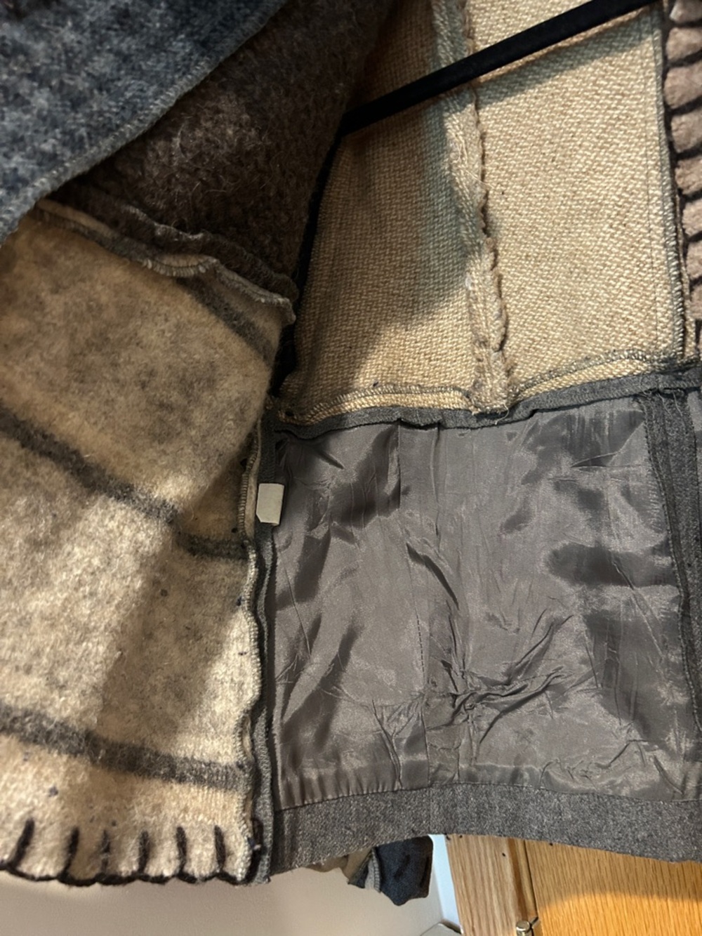 Patchwork Wool Jacket in Brown & Gray - baabaa Zuzu - Picture 4 of 7
